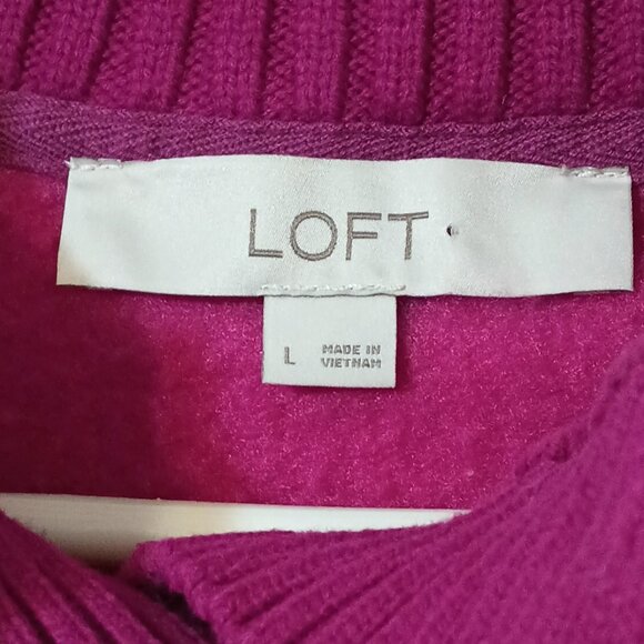 EUC ~ Loft Cozy Sherpa Mauve Colored Sweater (Size: Large) - Picture 2 of 4